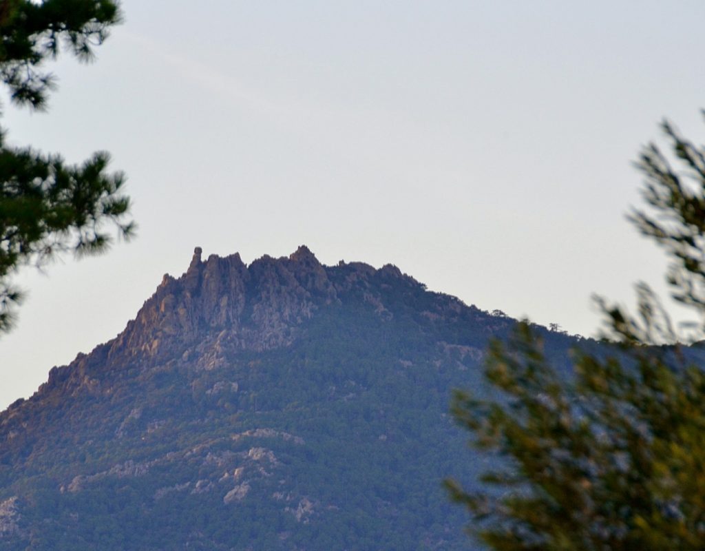 Vue sur la montagne depuis la cave du domaine